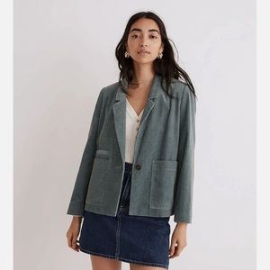 Madewell Corduroy Crop Dorset Blazer Faded Shale Size L